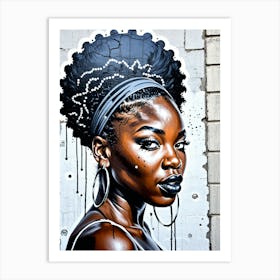 Graffiti Mural Of Beautiful Black Woman 364 Art Print