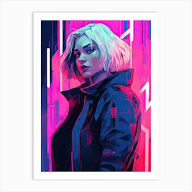 Woman, Cyberpunk Art Art Print