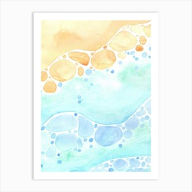 Watercolor Beach Background Art Print