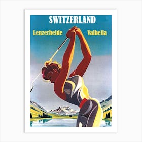 Golf In Switzerland, Lenzerheide And Valbella Art Print