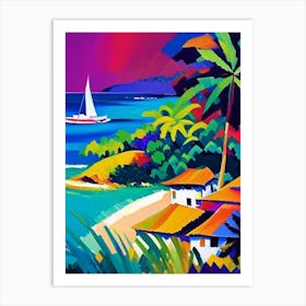 Ilha Do Mel Brazil Colourful Painting Tropical Destination Art Print