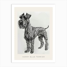 Kerry Blue Terrier Line Sketch 3 Poster Art Print