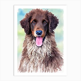 Curly Coated Retriever 2 Watercolour Dog Art Print
