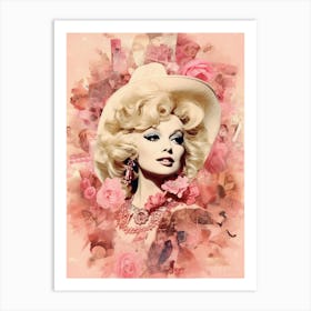 Cowgirl Collage Pink 2 Art Print