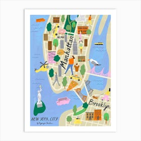 New York Map Art Print