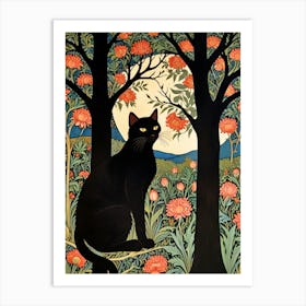 William Morris Black Cat In The Forest 15 Art Print