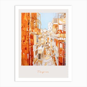 Tangier Morocco 2 Orange Drawing Poster Art Print