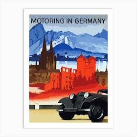 Germany By Car, Vintage Travel Poster Art Print