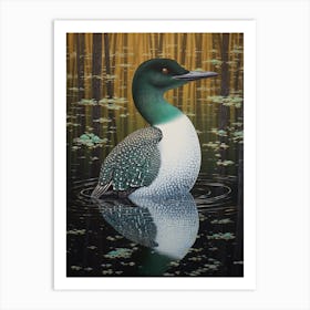 Ohara Koson Inspired Bird Painting Loon 1 Art Print