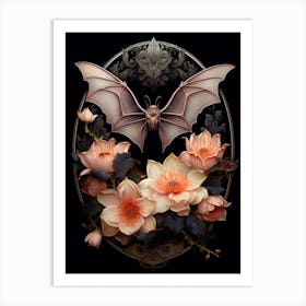 Floral Bat Painting 1 Art Print