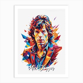 Mick Jagger 03 Portrait Music Icon Style WPAP Pop Art Art Print