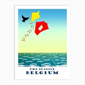 The Belgium Seaside Kites On The Wind Art Print
