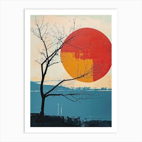 Sunset Forest Minimalism Art Print