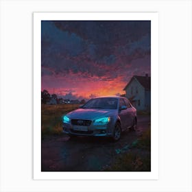 Sunset Car Art Print