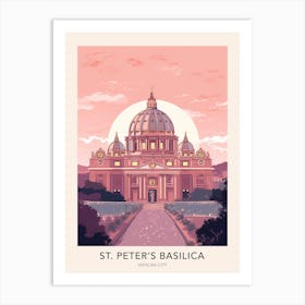 The St Peter's Basilica Vatican City Travel Poster Art Print