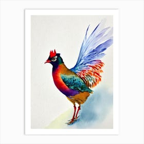 Pheasant Watercolour Bird Art Print
