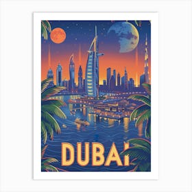 Dubai Skyline Art Print