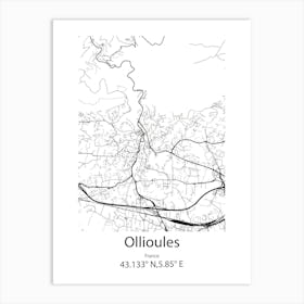 Ollioules,France Minimalist Map Art Print