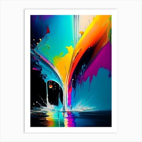 Pouring Water Waterscape Bright Abstract 3 Art Print