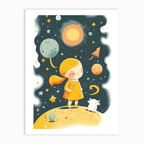 Little Girl In Space Art Print