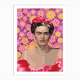 Frida Kahlo in Magenta Art Print