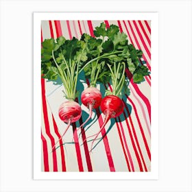 Radishes Summer Illustration 3 Art Print