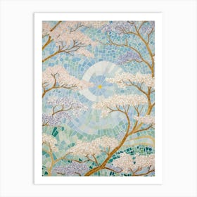 Sakura Blossoms In Mosaic Art Print