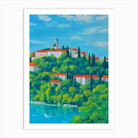 Krka National Park Croatia Blue Oil Painting 1  Art Print