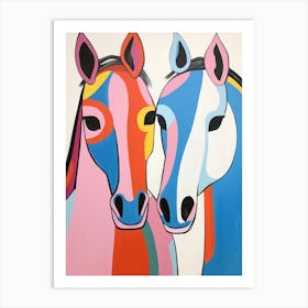 Colourful Kids Animal Art Horse 1 Art Print