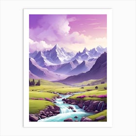 Landscape With Mountains 2 Art Print