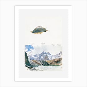 View Of Four Mountains From The Gorner Grat, Rock From Splendid Mountain Watercolor, John Singer Sargent Art Print