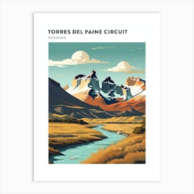 Torres Del Paine Circuit Chile 1 Hiking Trail Landscape Poster Art Print