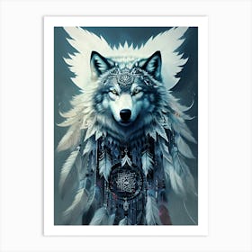 Native American Wolf 1 Art Print