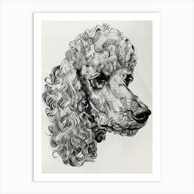 Poodle Dog Wavy Lines 2 Art Print