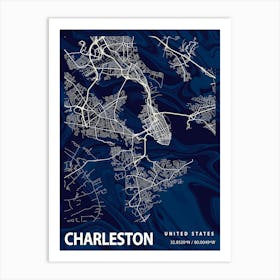 Charleston Crocus Marble Map Art Print