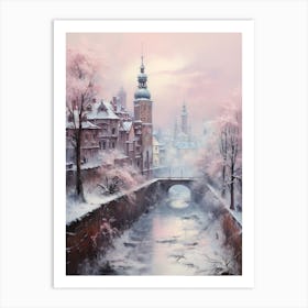 Dreamy Winter Painting Krakow Poland 2 Art Print