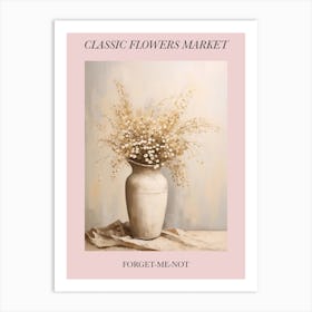 Classic Flowers Market  Forget Me Not Floral Poster 1 Art Print