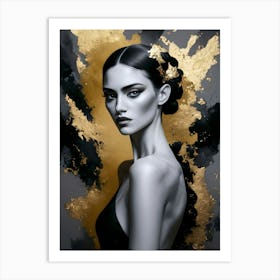 Gold And Black 2 Art Print