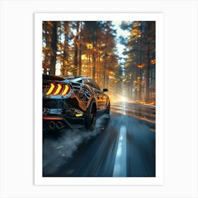 Ford Mustang In The Forest Art Print