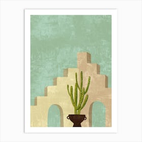 Cactus In Pot Art Print