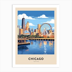 Navy Pier 3 Chicago Travel Poster Art Print