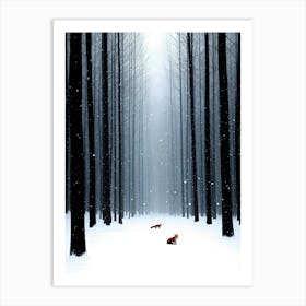 Foxes In The Snow Poster