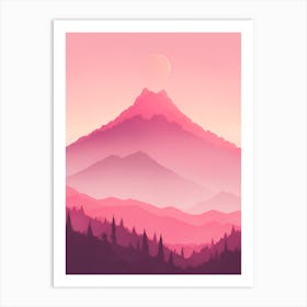 Misty Mountains Vertical Background In Pink Tone 9 Art Print