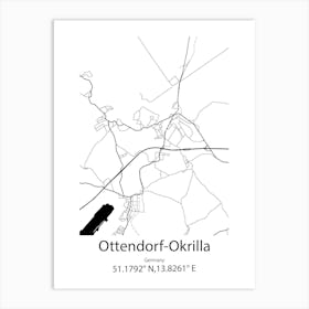 Ottendorf Okrilla,Germany Minimalist Map Art Print