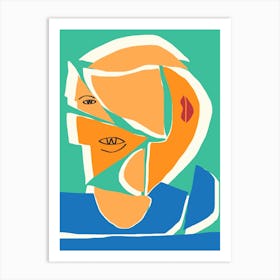 Abstract Cut Out Portrait Art Print