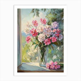 Phloxes, A Bouquet In The Morning On The Window Art Print