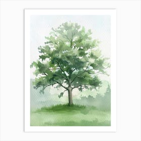 Sycamore Tree Atmospheric Watercolour Painting 2 Art Print