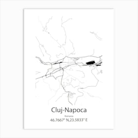 Cluj Napoca,Romania Minimalist Map Art Print