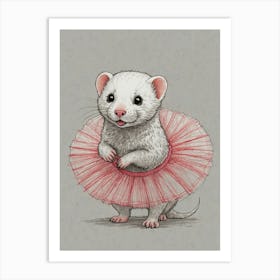 Ferret In A Tutu Art Print