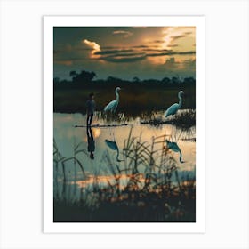 Egrets Art Print